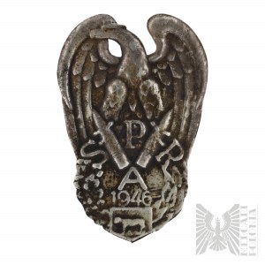 PSZnZ Vzácný odznak Dělostřelecká záložní kadetní škola 1946 Itálie