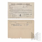 PSZnZ Certificate from the Hospital in Munich and the Military Government of Germany Paweł Rozwadowski