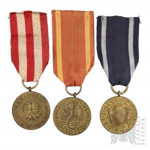 People's Republic of Poland Set of 3 Decorations For Odra Nysa, Baltic, For Warsaw, Victory and Freedom Medal