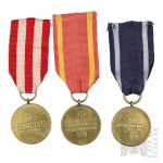 PRL Zestaw 3 Odznaczeń Za Odrę Nysę, Bałtyk, Za Warszawę, Medal Zwycięstwa i Wolności