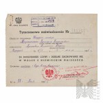 PRL-Tymczasowe zaświadczenie i Medal za Odrę, Nyse i Bałtyk wystawione na Rosjanina