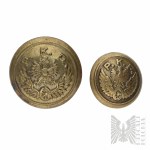 II RP Pair of Buttons of Polish State Railways PKP.