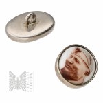 Boutons de manchette Italie avec l'image de Benito Mussolini - Argent