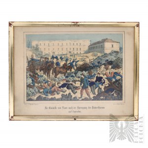 C.F. Dressler Wojna francusko - Pruska 1870 - 71 -Cytadela Yaon po zburzeniu Wieży Prochowej