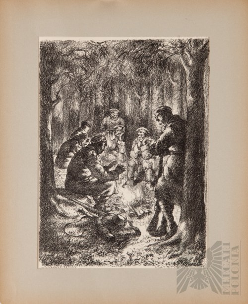 Autolitografii Artystów Legionistów 1935 - Kazimierz Dzieliński “Braterstwo Ognia”Jan Kazimierz DZIELIŃSKI (1894-1955), Braterstwo ognia, 1934