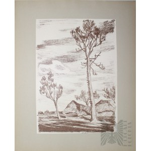 Autolitografii Artystów Legionistów 1935 - Stanisław Kamocki „Stanowisko Obserwatora I” Sygnowane Sepia