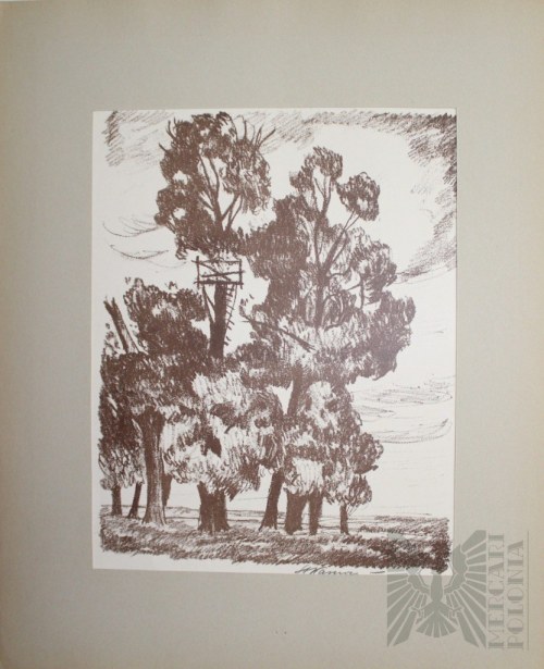 Autolitografii Artystów Legionistów 1935 - Stanisław Kamocki „Stanowisko Obserwatora II” Sygnowany
