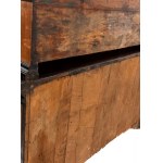 Italian commode cabinet in rosewood and tortoiseshell with painted glass, Louis XIV