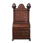 Italian walnut trumeau with ivory inlays