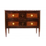 Paire de commodes italiennes en marqueterie, Louis XVI