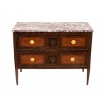 Paire de commodes italiennes en marqueterie, Louis XVI