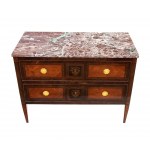 Paire de commodes italiennes en marqueterie, Louis XVI