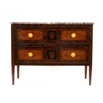Paire de commodes italiennes en marqueterie, Louis XVI