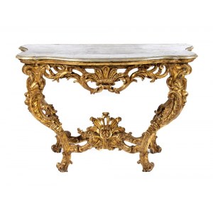 Italian Louis XV gilded console table
