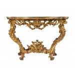 Italian Louis XV gilded console table