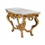 Italian Louis XV gilded console table