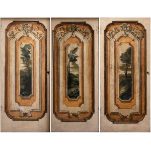 Three lacquered and painted Italian doors, Louis XVI
