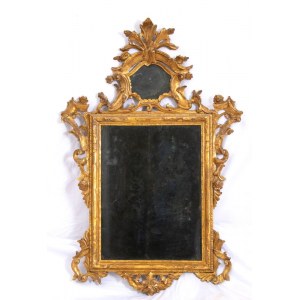 Miroir italien Louis XVI à feuilles d'or