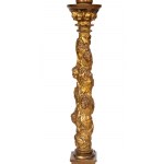 A pair of italian lacquered and gilded torchieri