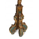 A pair of italian lacquered and gilded torchieri
