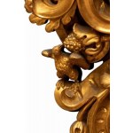 A pair of gilded Italian corner consoles, Louis XVI