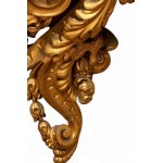A pair of gilded Italian corner consoles, Louis XVI