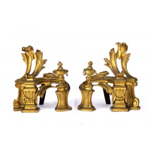 A pair of French Chernet in gilded bronze, Louis XVI