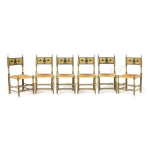 Group of six italian lacquered chairs