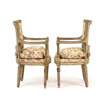 A pair of Italian lacquered armchairs, Luigi XVI