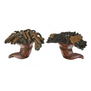 Paire de frises de cornes d'abondance italiennes de style Louis XVI