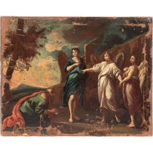 Abraham receives a visit from the three angels