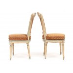 Paire de chaises italiennes laquées, Louis XVI