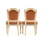 Paire de chaises italiennes laquées, Louis XVI