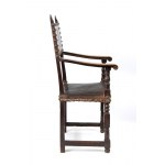 Lombard carved leather armchair, Louis XV