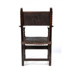 Lombard carved leather armchair, Louis XV