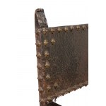 Lombard carved leather armchair, Louis XV