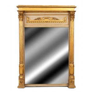 Miroir Empire italien laqué et doré