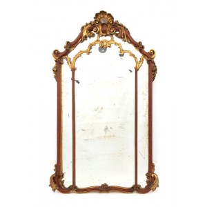 Miroir italien doré et laqué
