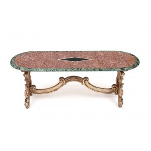 Table basse italienne avec plateau en marbre
