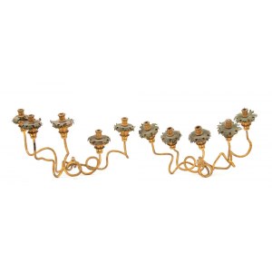Paire de chandeliers italiens dorés, Louis XVI