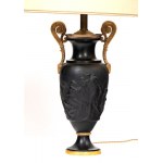 A pair of French bronze lamps