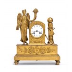 French Empire gilt bronze table clock