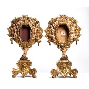 A pair of gilded Italian ostensories