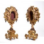 A pair of gilded Italian ostensories