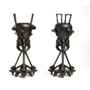 Paire de vases en bronze Art Nouveau