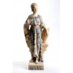 Rebecca at the well, Italian alabaster statue