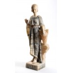 Rebecca at the well, Italian alabaster statue