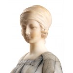 Rebecca at the well, Italian alabaster statue