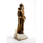 Etienne Watrin ( 1890 - 1915 ), Finely dressed standing Elizabethan maiden, bronze and ivory