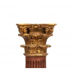 Colonne italienne en bois laqué et doré